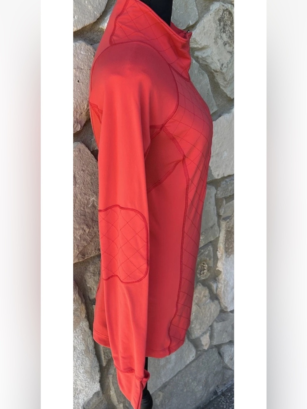 Lululemon Half Zip Pullover Jacket Size 6 Orange Red Quilted Long Sleeve EC - Picture 7 of 12